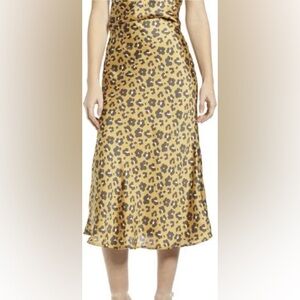 Urban Outfitters 4Sienna Leopard Cheetah Animal Print Slip Satin Skirt Midi 112